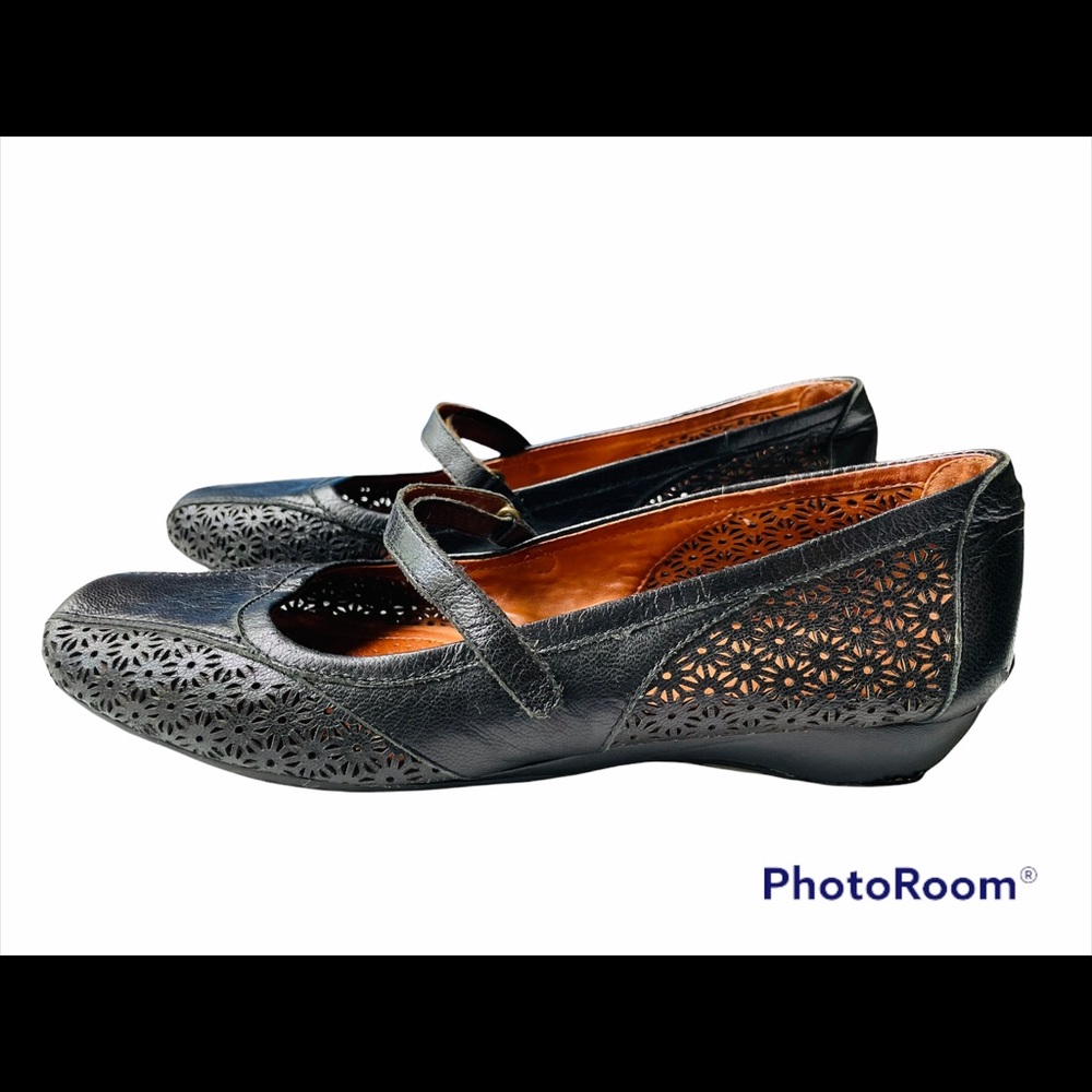 Gentle Souls Irene Leather Floral Print Flat Sz 8